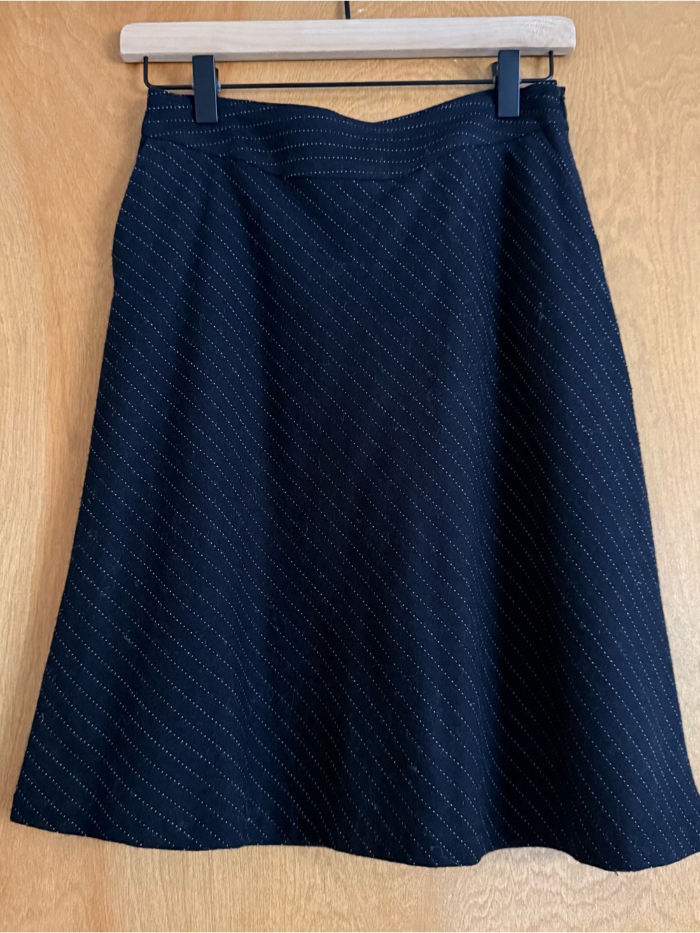 Banana Republic Black A-Line Skirt with Pinstripe Detail